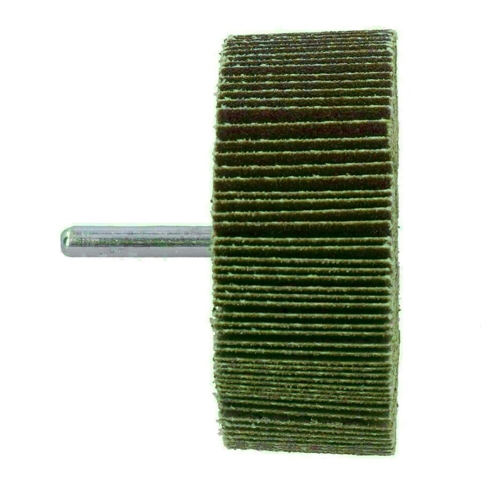 image 1 of 120 Grit 80mm Flap Wheel Disc Abrasive Sanding Pads For Drills 6mm Shank 10pc