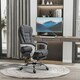 image 2 of Vinsetto Computer Office Chair Home Swivel Task Recliner w/ Footrest, Arm, Grey