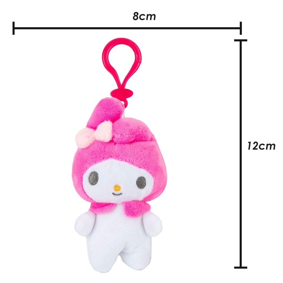 image 1 of Hello Kitty Soft Toy melody Clip On Cute Plush Huggable Cuddly 12cm Pink