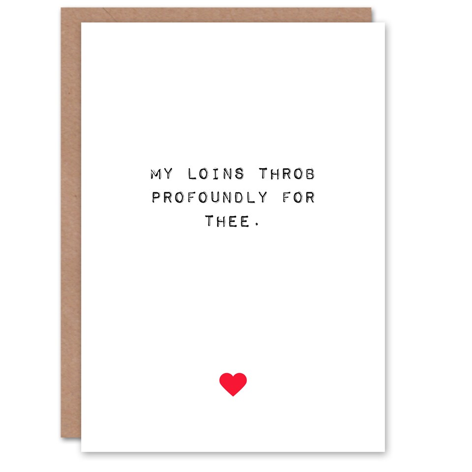 image 1 of Anniversary Card Adult Rude Saucy Loins Throb For Thee For Him or Her