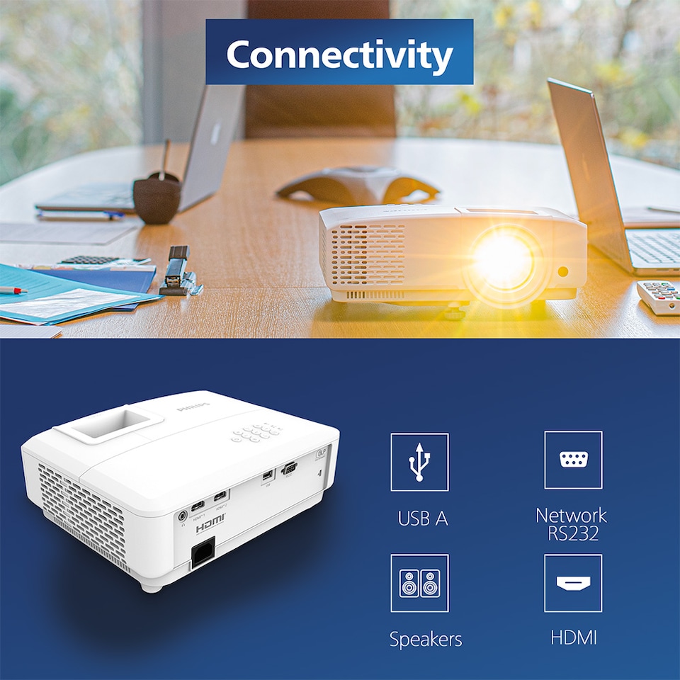 image 1 of Philips ProPix 850 Projector White- Full HD, 150, 4000 ANSI lumens, Philips UHP lamp