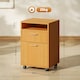 image 3 of HOMCOM 60cm Filing Cabinet with Drawers and Open Shelf, Natural