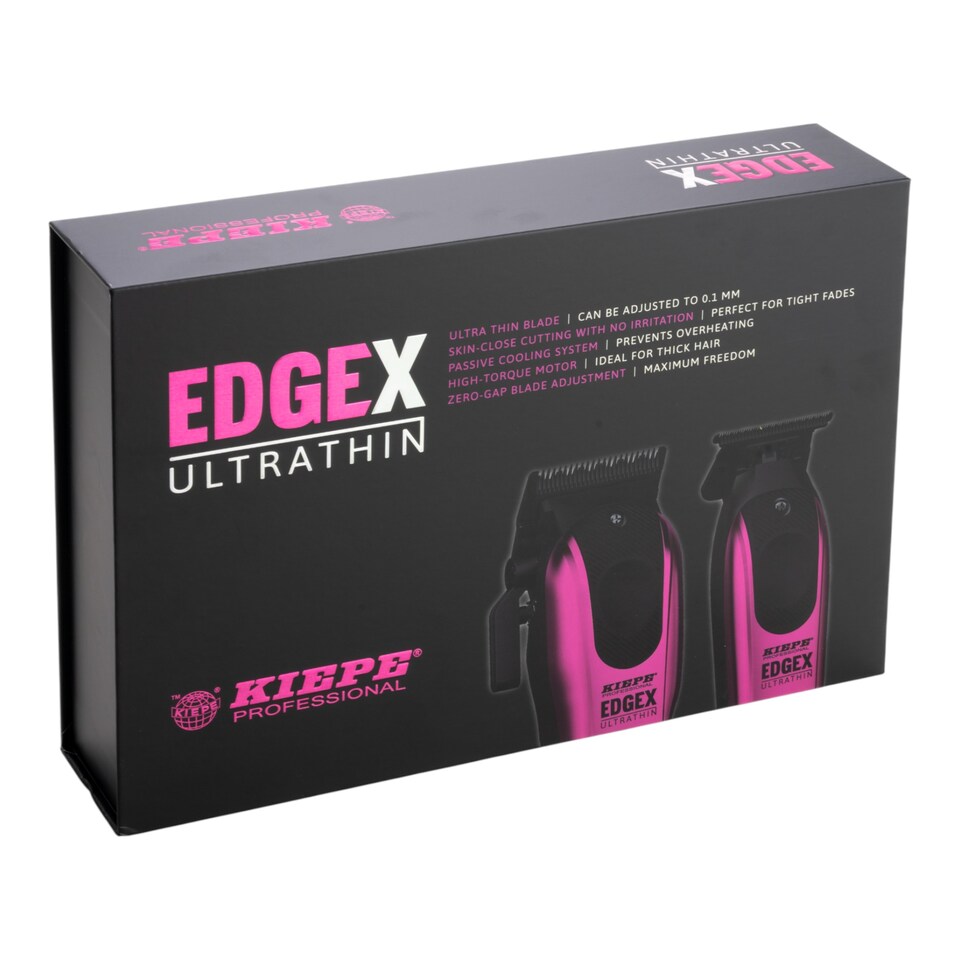 image 1 of Kiepe - Professional Edge X Ultrathin Clipper & Trimmer Set - Metallic Pink