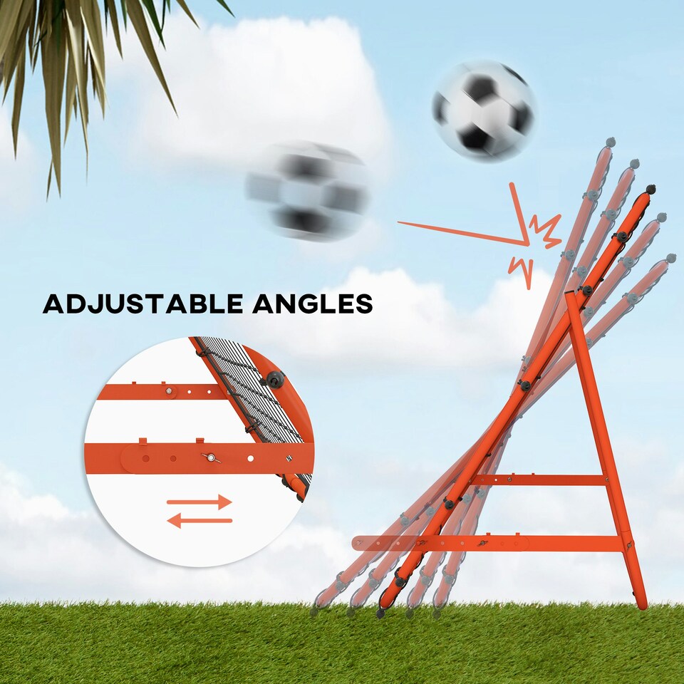 image 1 of HOMCOM Rebounder Net Kids Adults Football Training Aid Adjustable Red