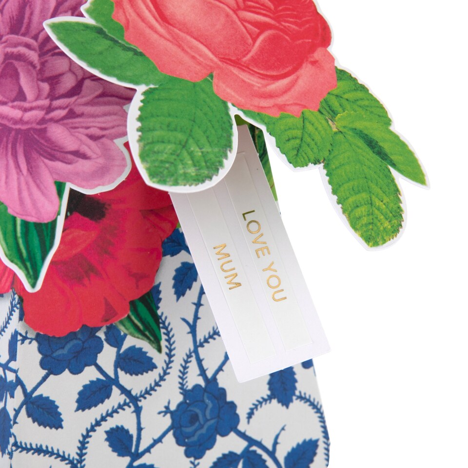 image 1 of Hallmark Magical Botanicals Paper Flowers 'Wonders' - 3D Pop-Up Patterned Vase