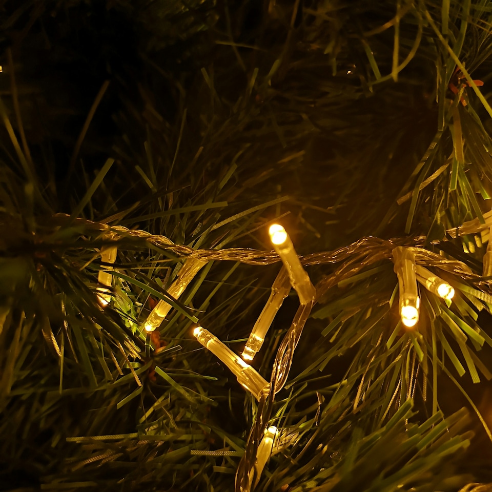 image 1 of 1000 LED 25m Premier TreeBrights Indoor Outdoor Christmas Multi Function Mains Operated String Lights with Timer & Clear Cable in Vintage Gold