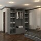 image 5 of Modern 4-Door High Gloss Wardrobe with Soft-Close Mirrors, Gold Accent Handles, Drawers & Shelves – 160cm Wide Grey | Grey 160cm