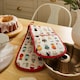 image 2 of Ulster Weavers Christmas Cats in Waiting Double Oven Glove Red/Cream