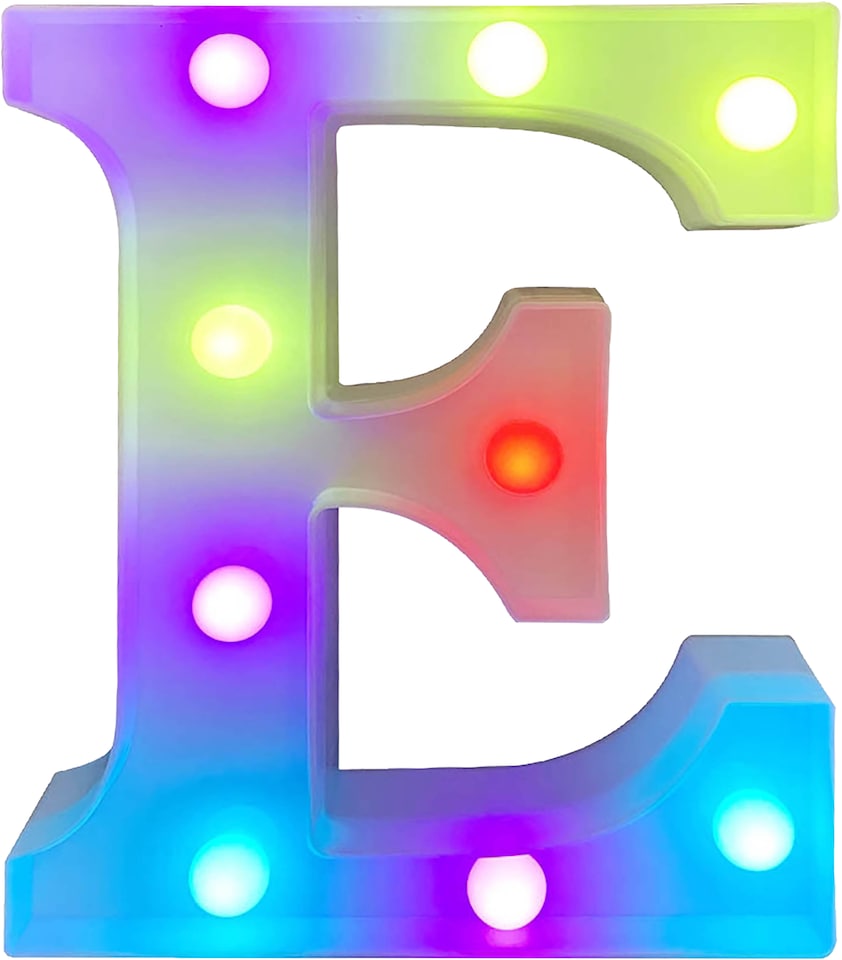 image 1 of Battery Operated RGB Letter   With Remote Control Letter E