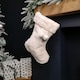 image 7 of 50cm Winter White Faux Fur Hanging Christmas Stocking with Pom Poms