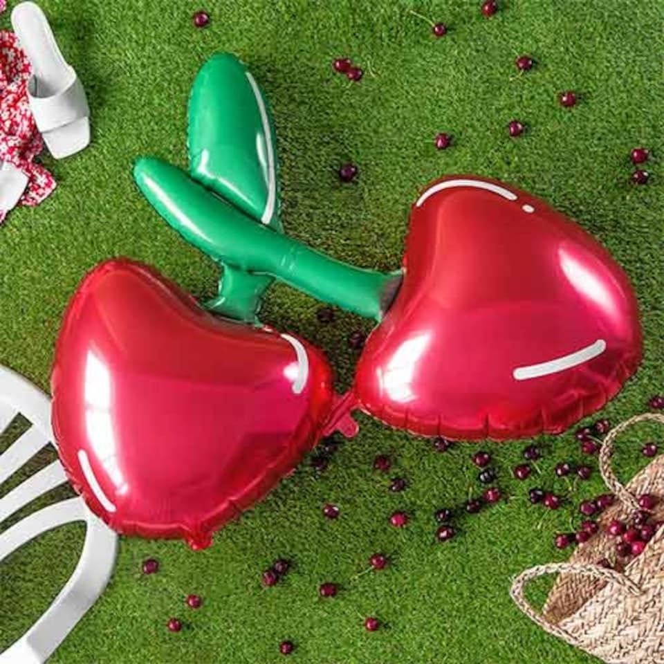 image 1 of Glossy Cherries Giant Helium Foil Balloon 88cm / 35 in