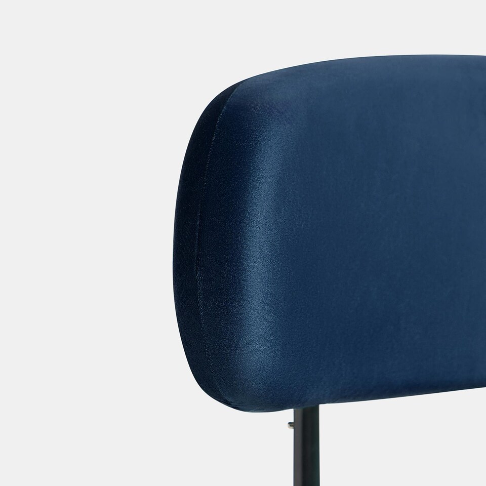 image 1 of OHS Matte Velvet Accent Dining Chair Padded Seat with Metal Legs | Blue | Navy