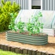 image 2 of Outsunny Galvanised Raised Garden Bed Planter Box with Safety Edging, Dark Grey