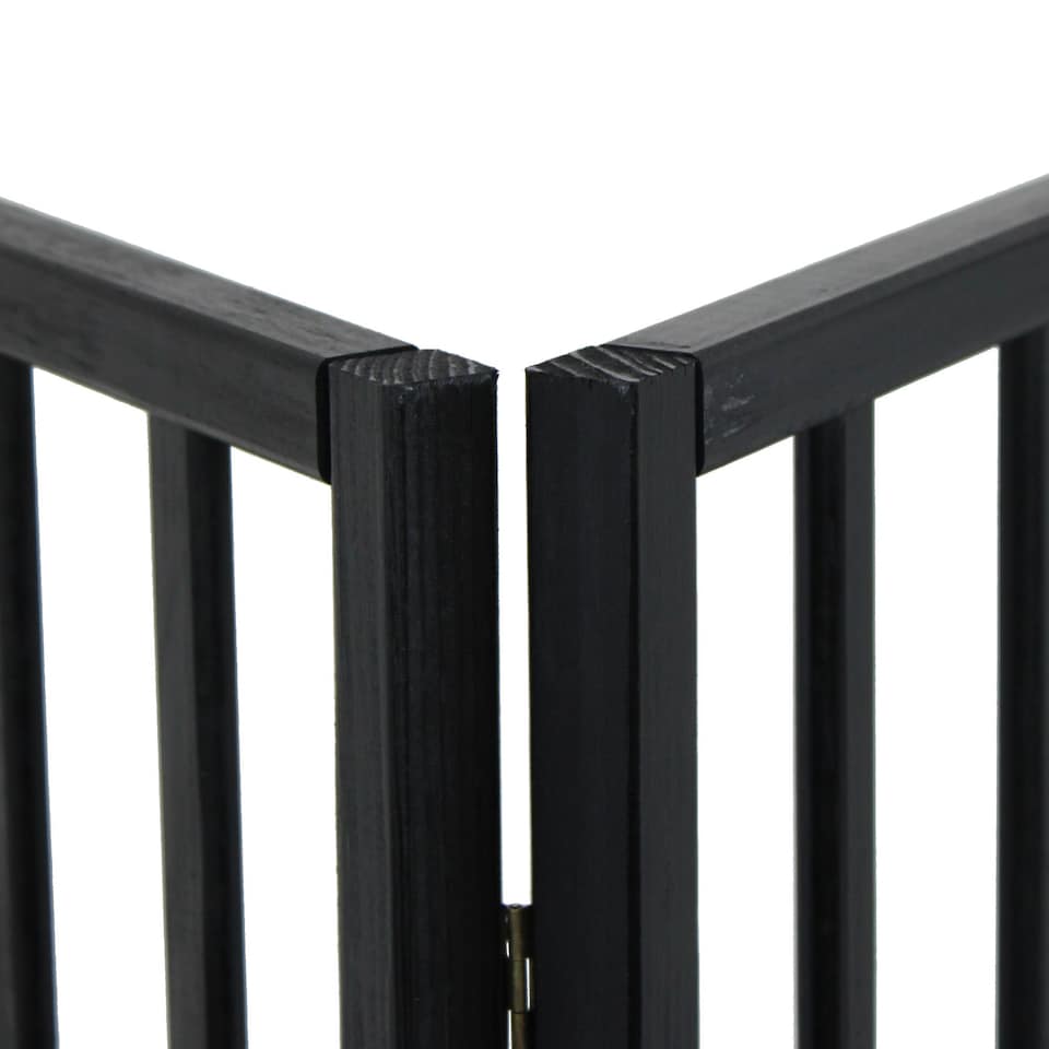 image 1 of Black Dog Safety Folding Wooden Pet Gate Portable Indoor Barrier