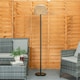 image 3 of ValueLights Solar Powered Outdoor Natural Rope Garden Light Floor Lamp with Rattan Shade