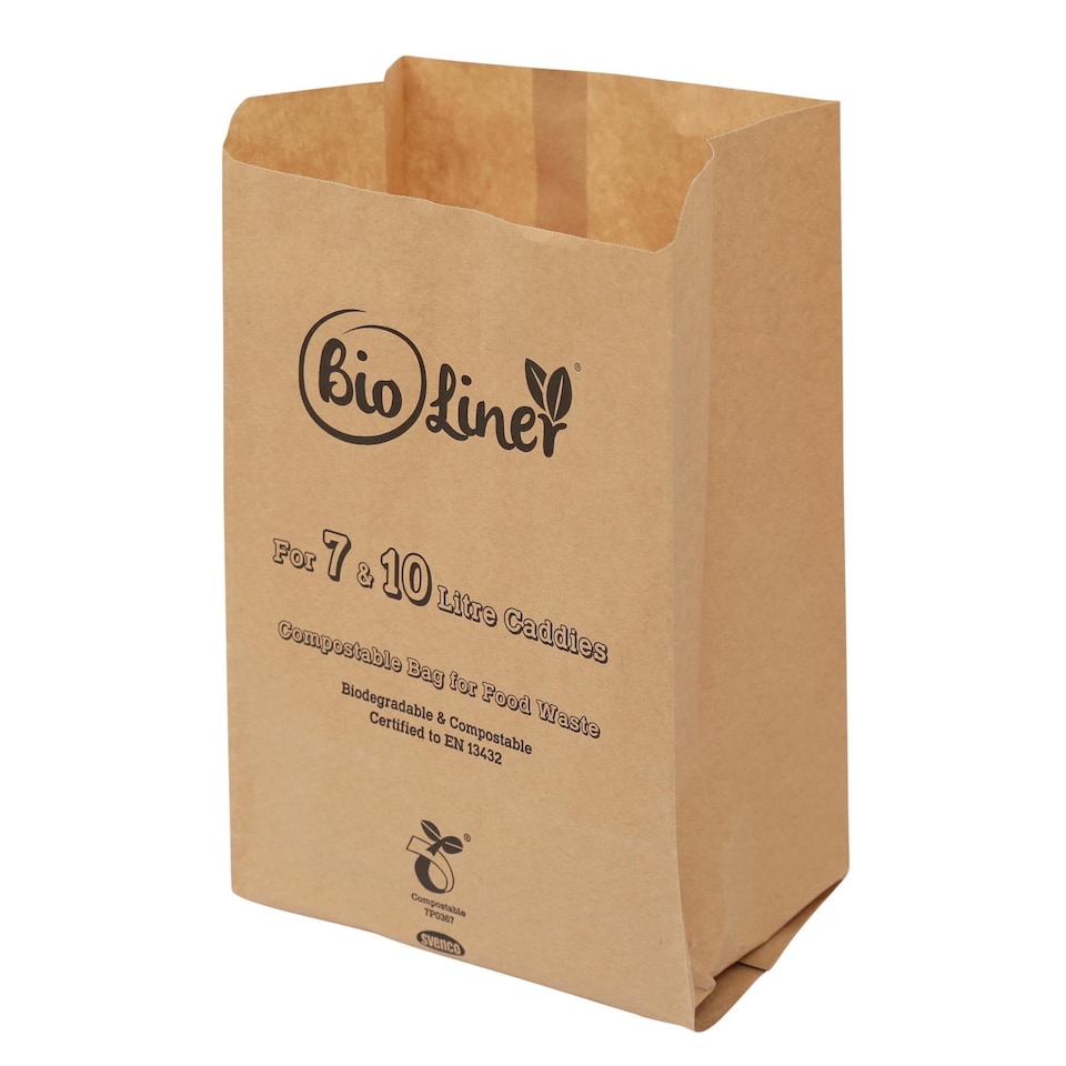image 1 of 7 & 10L Bioliner Paper Compostable Caddy Liners (Medium) - 200 Bags
