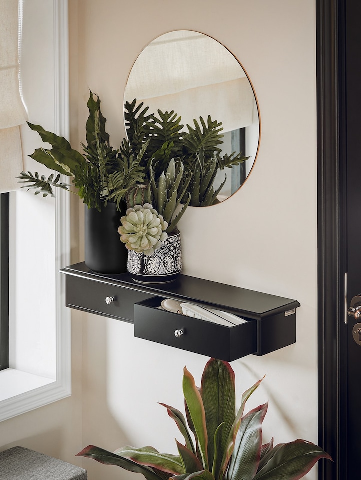 image 1 of SoBuy FRG43-SCH,Floating Shelf with 2 Drawers | Black | Black | 1