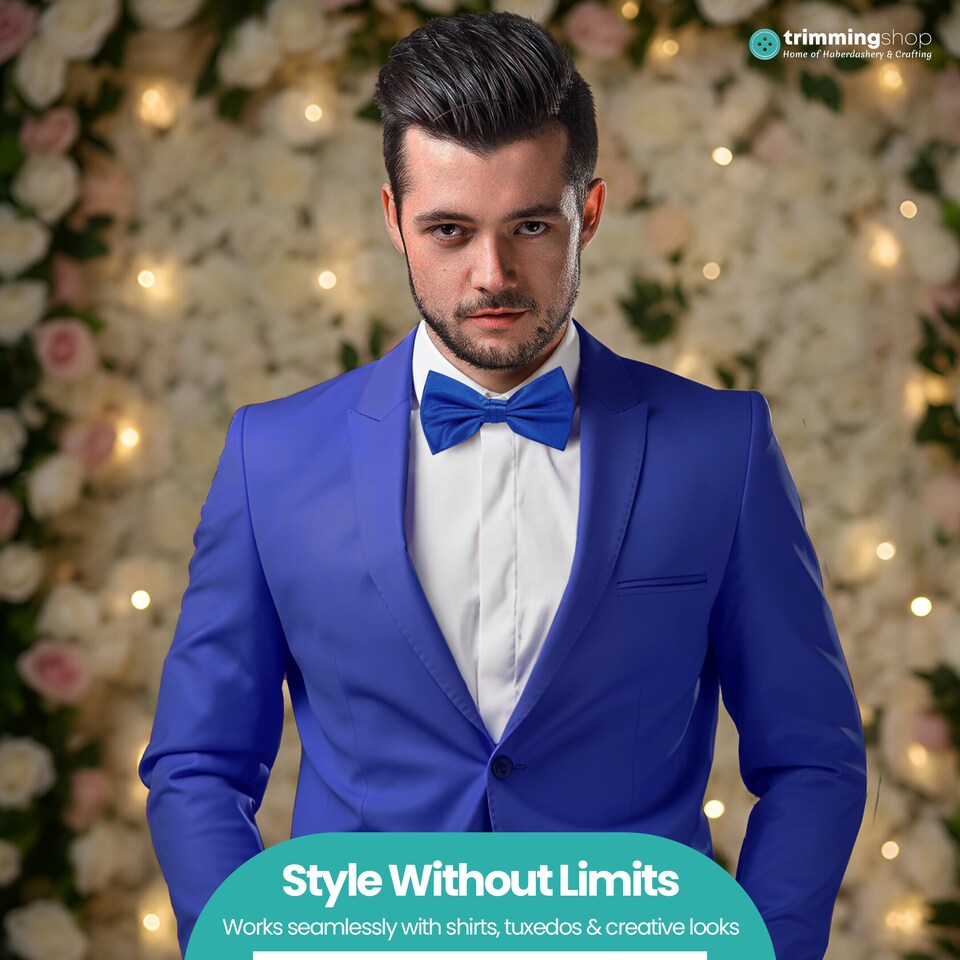 image 1 of Mens Bow Ties Colourful Plain Solid Satin Polyester Stylish Bow Ties