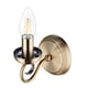 image 2 of Traditional Antique Brass Wall Light Fitting with Scroll Arm and Pull Switch | Gold