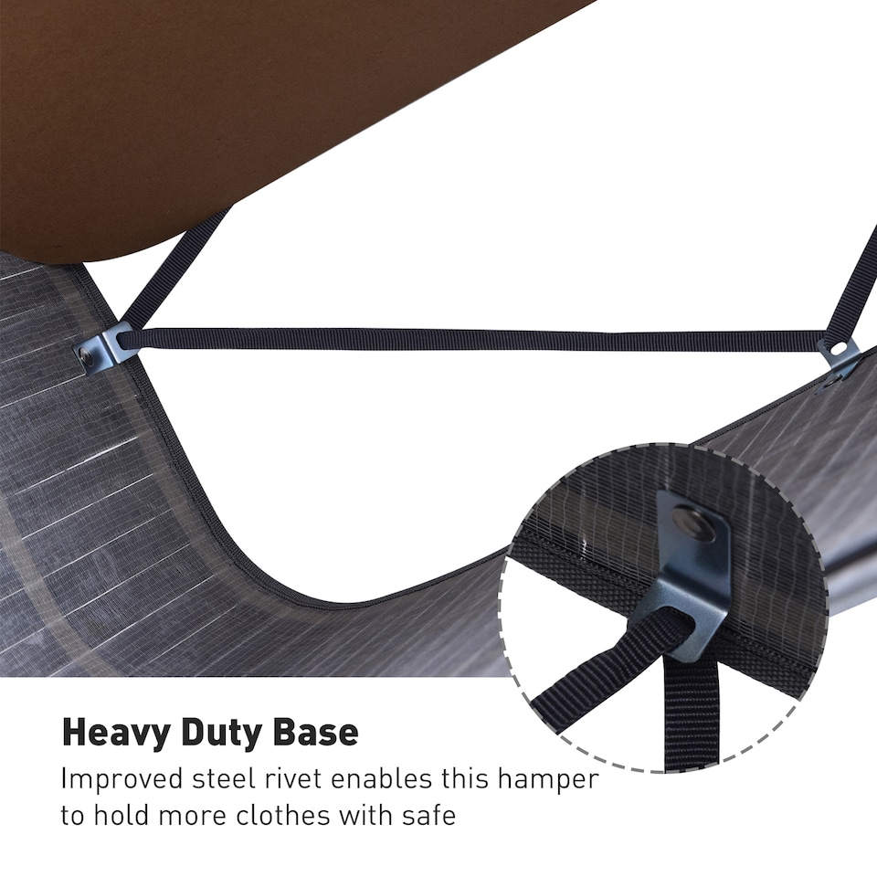 image 1 of HOMCOM 100L Collapsible Natural Wood  Laundry Hamper Organizer Clothes Washing Basket Bin Storage Box w Lid Removable Lining 52x32x63cm, Grey