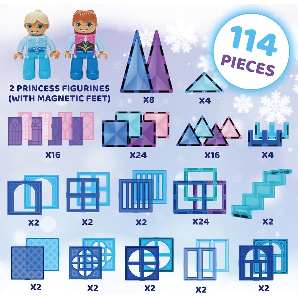 image 1 of Science Kidz 114 Piece Magnetic Tiles Set
