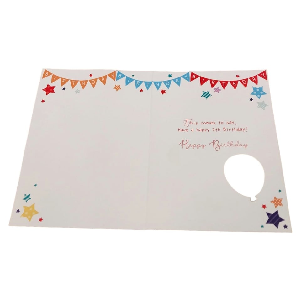 image 1 of Happy Birthday 7 Balloon Boutique Greeting Card