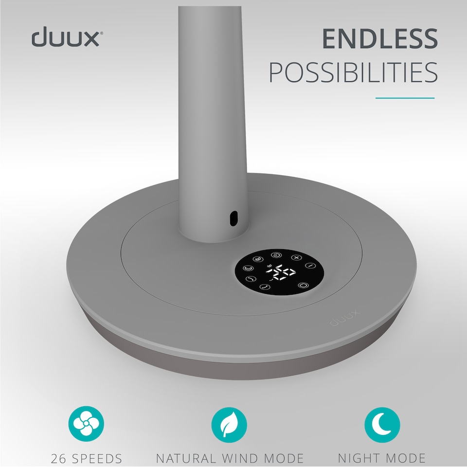image 1 of Duux Whisper 3 Standing Fan with Remote Control | Grey | Grey