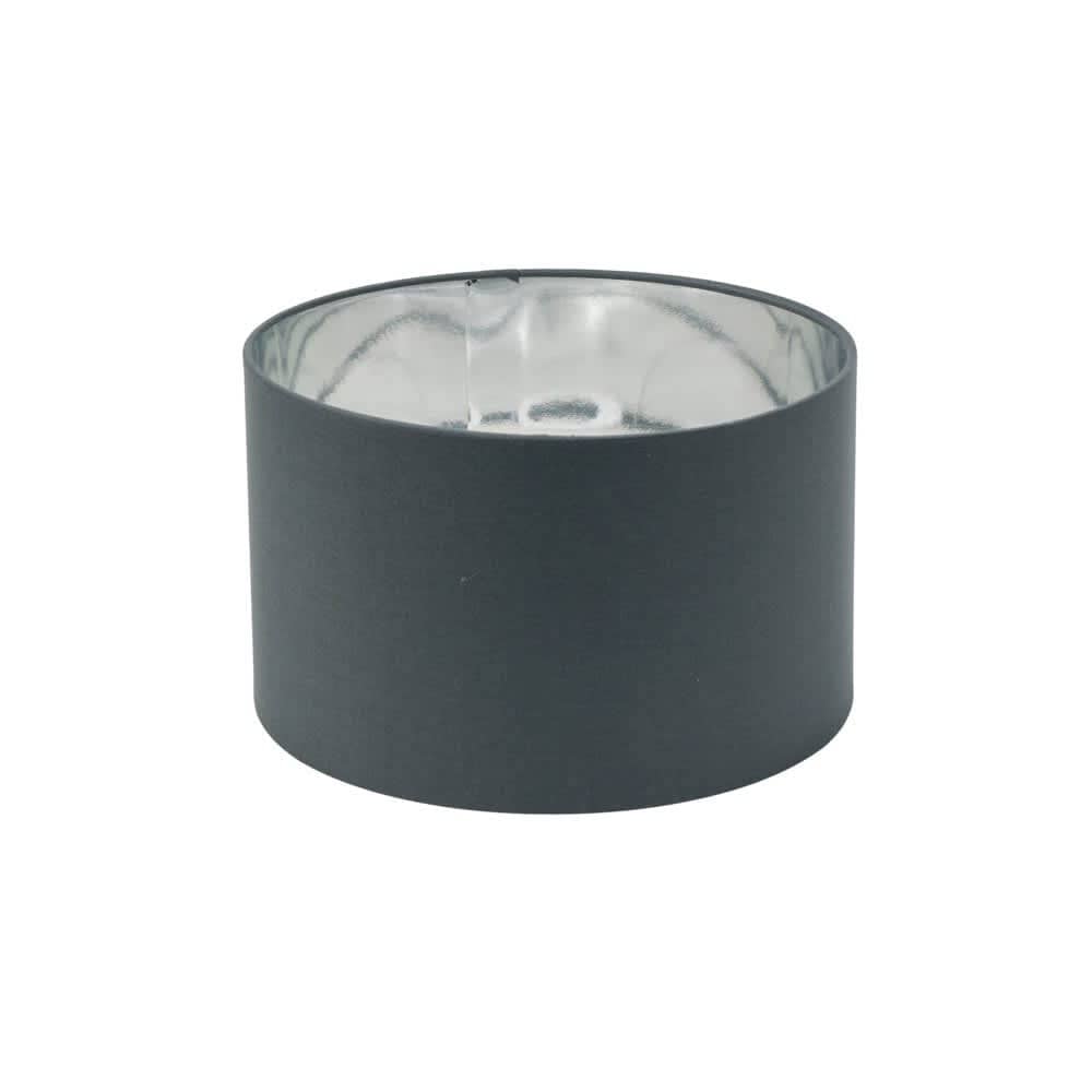 ValueLights Reni Charcoal with Chrome Inner Easy Fit Ceiling Lamp Shade & Bulb | Size: Small