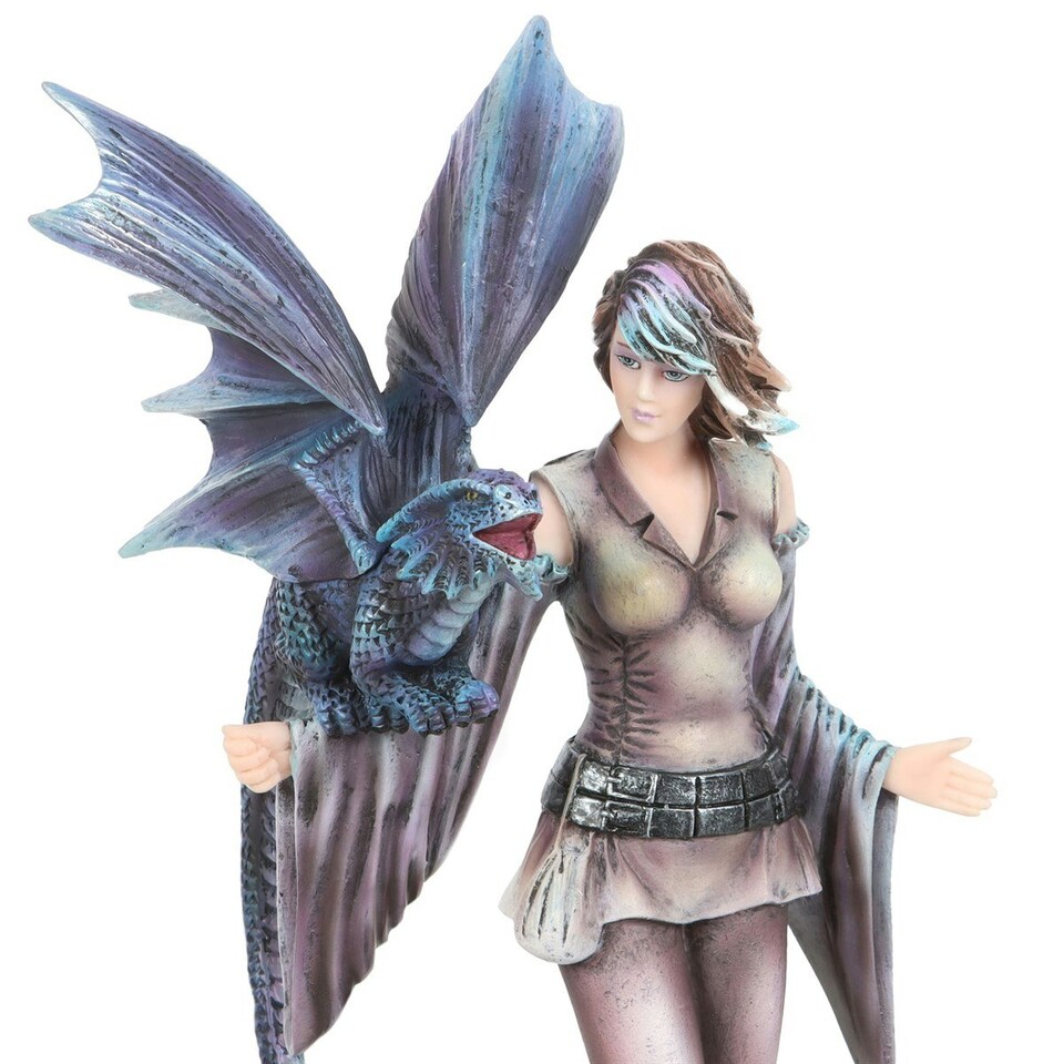 image 1 of Anne Stokes Dragon Trainer Figurine - Blue/Brown - One Size