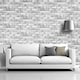 image 2 of Debona Brick Effect Wallpaper - White/Grey - 10.05m x 53cm White