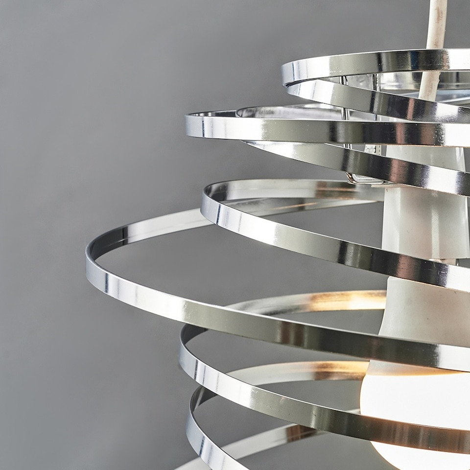 image 1 of ValueLights Bensson Silver Ceiling Pendant Shade