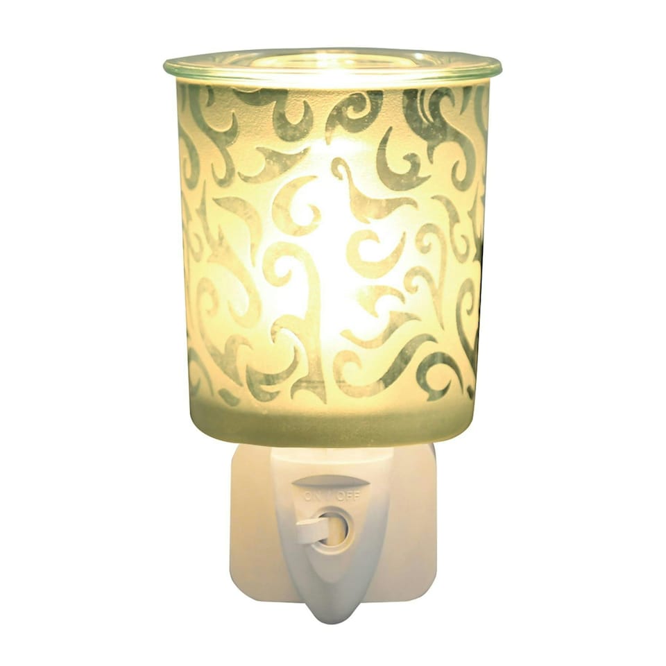 image 1 of Aroma Wax Melter Plug In Green Swirl 13cm