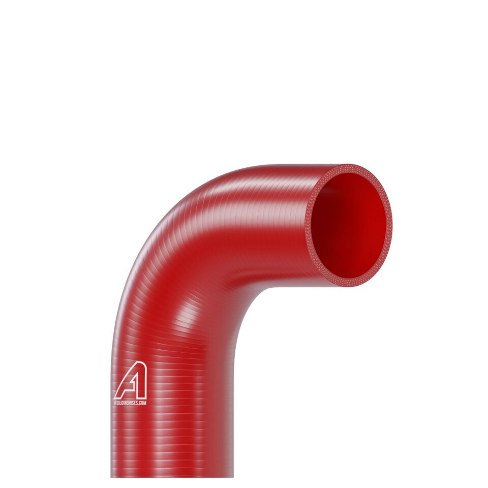 image 1 of Auto Silicone Hoses 90 Degree Silicone Elbow Hose 57mm Red - High Temp Reinforced Bend Coupler for Turbo Intercooler Coolant Radiator Water Air