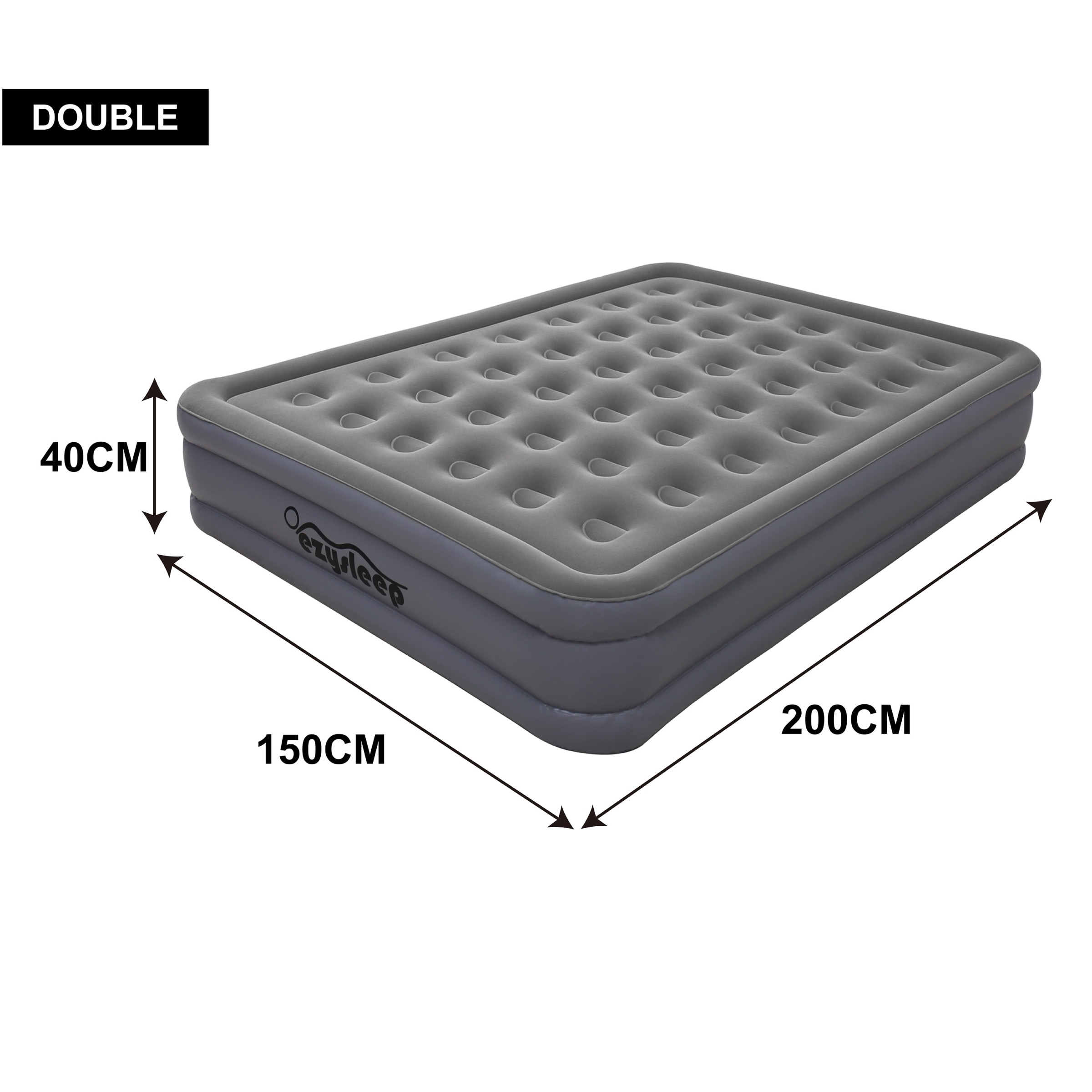Ezysleep Deluxe Double Single Flocked Camping Airbed Inflatable Mattress Blow Up Air Bed