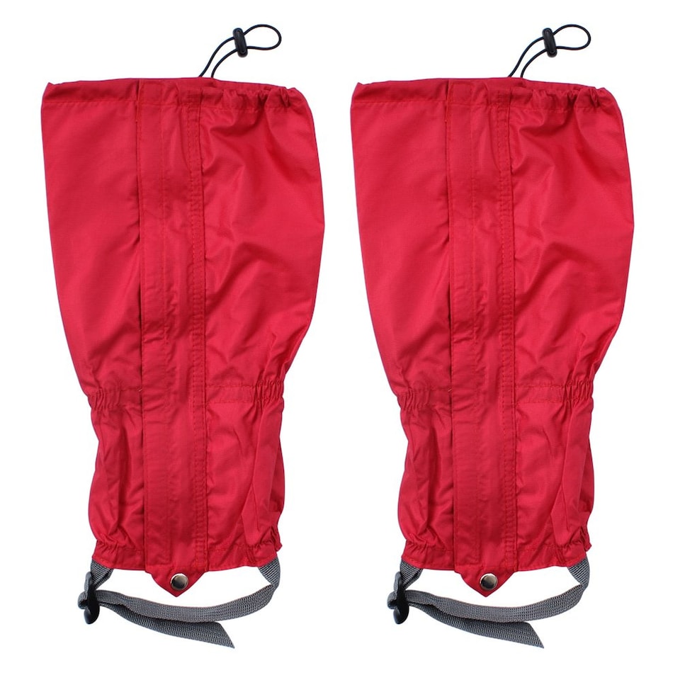 image 1 of Waterproof Outdoor Hiking Gaiters Pair 40cm Walking Boot Leg Covers Wind Resistant Front Zip for Hiking Rambling Fishing Mud & Rain Protection