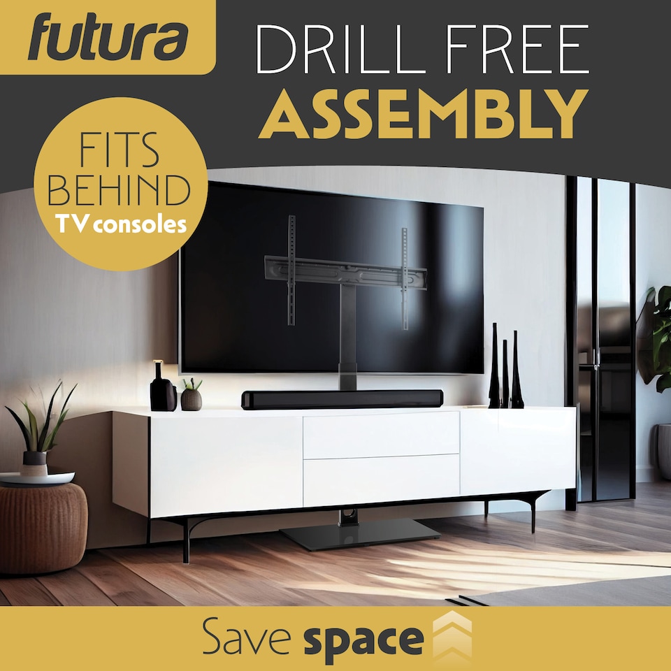 image 1 of Futura 30 to 75 Inch Universal TV Floor Stand Swivel Height Adjustable 40kg Load Black