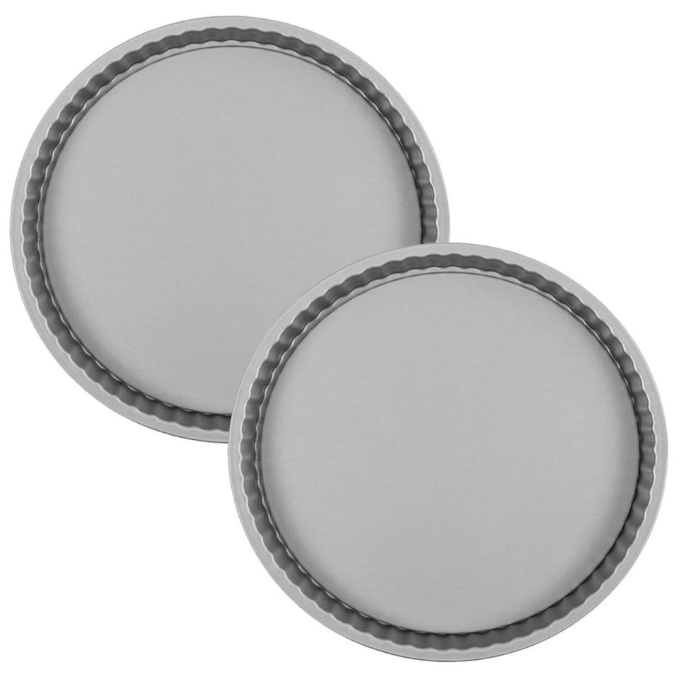 image 1 of 3 x Non-Stick Round Quiche Flan Tin (23.5cm) Ideal for Sweet & Savoury Bakes Grey