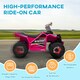 image 4 of HOMCOM Electric Quad Bike, 6V Kids Ride-On ATV, for Ages 18-36 Months - Pink