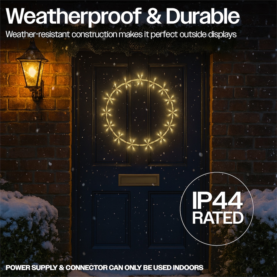 image 1 of 55cm 96Warm White LED Metal Ring 3m lead Outdoor