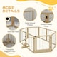 image 6 of PawHut 8 Panels Freestanding Dog Barrier for S and M Dogs - Natural Wood