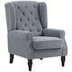 image 1 of HOMCOM Accent Armchair Home Furniture Retro Tufted Club Fabric Grey Grey