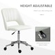 image 4 of Vinsetto Mid-Back Swivel Home Office Chair Scallop Computer Chair Cream White