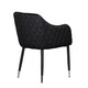 image 4 of Set of 2 Verona Velvet Dining Chairs with Quilted Back & Black Legs - Modern Accent Chair with Silver Foot Tips | Black
