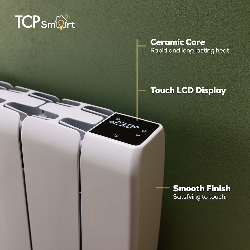 image 1 of TCP Smart 700W White Ceramic Panel Electric Radiator