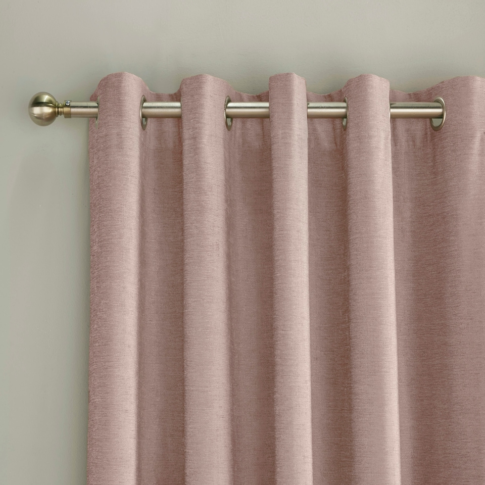 image 1 of Savoy Blush Blackout Curtains 90 x 72 inch (229 x 183 cm) 100% Blackout Eyelet Thermal Noise Reducing Curtains for Bedroom and Living Room