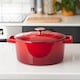 image 2 of Cooks Professional Casserole Dish 26cm – Ovenproof Pan with Lid | Red | Red
