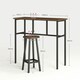image 7 of HOMCOM 6-Piece Industrial Bar Table Set, 2 Kitchen Tables with 4 Stools, Brown