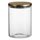 image 2 of Interiors by Premier 1300ml Gold Lid Storage Jar, Clear Glass with Airtight Silicone Seal and Gold-Coloured Metal Lid