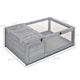 image 4 of PawHut Tortoise House w/ Mesh Roof, Small Pet Reptile Wooden House - Grey