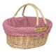 image 1 of Small Swing Handle Shopping Basket With Red and White Check | Red | Red Checked | L